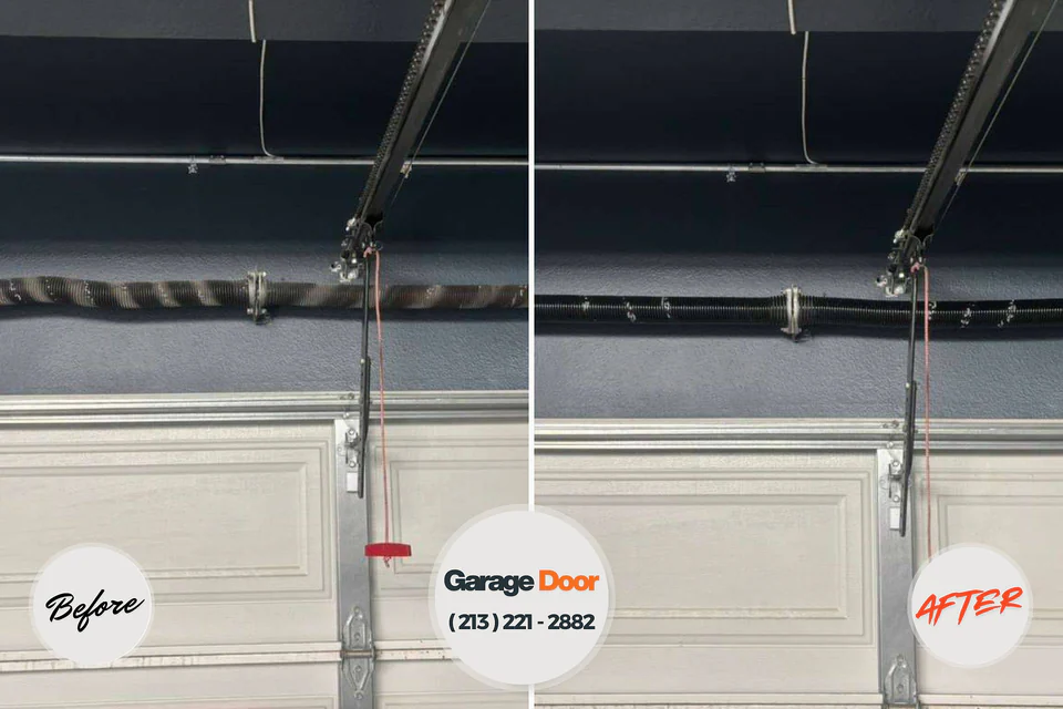 Before and after: garage door repair Lake Odessa, MI